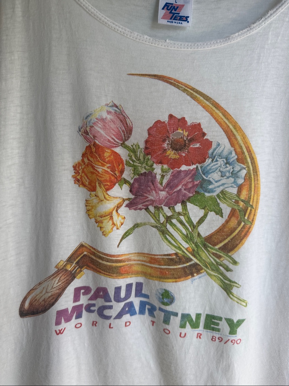 VINTAGE PAUL McCARTNEY WORLD TOUR 1989/90 TANK TOP Size L - Picture 2 of 8